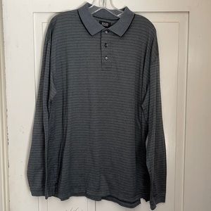 BASS G.H. Bass & Co. Men’s Long Sleeve Shirt pullover gray with black stripes L